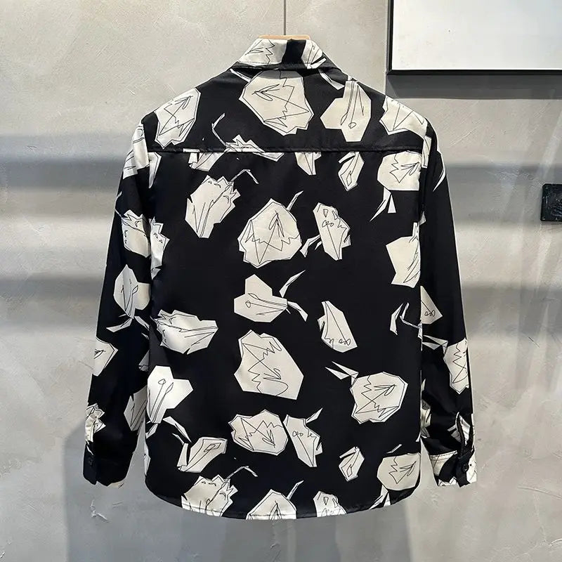 Black Fashion Geometric Printed Shirt