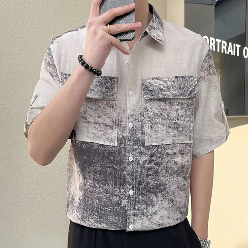 Two Pockets Print Pattern Shirt