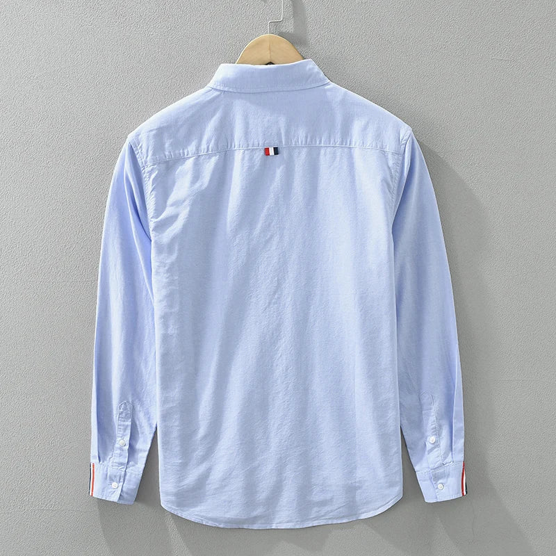 Solid White Blue Shirt Loose Shirt