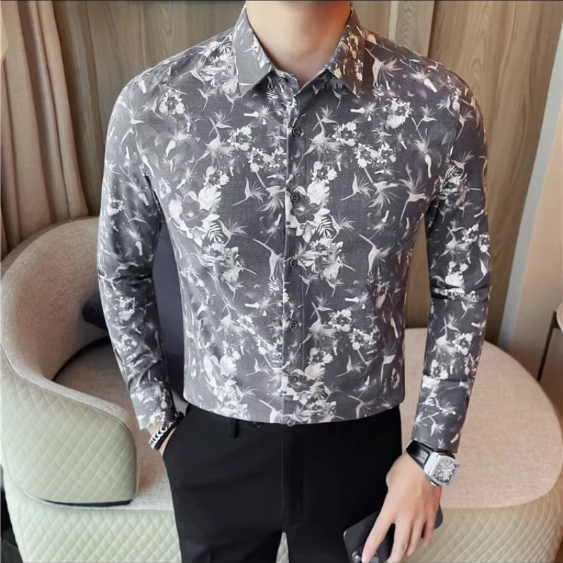 Men's Floral Slim-Fit Shirt