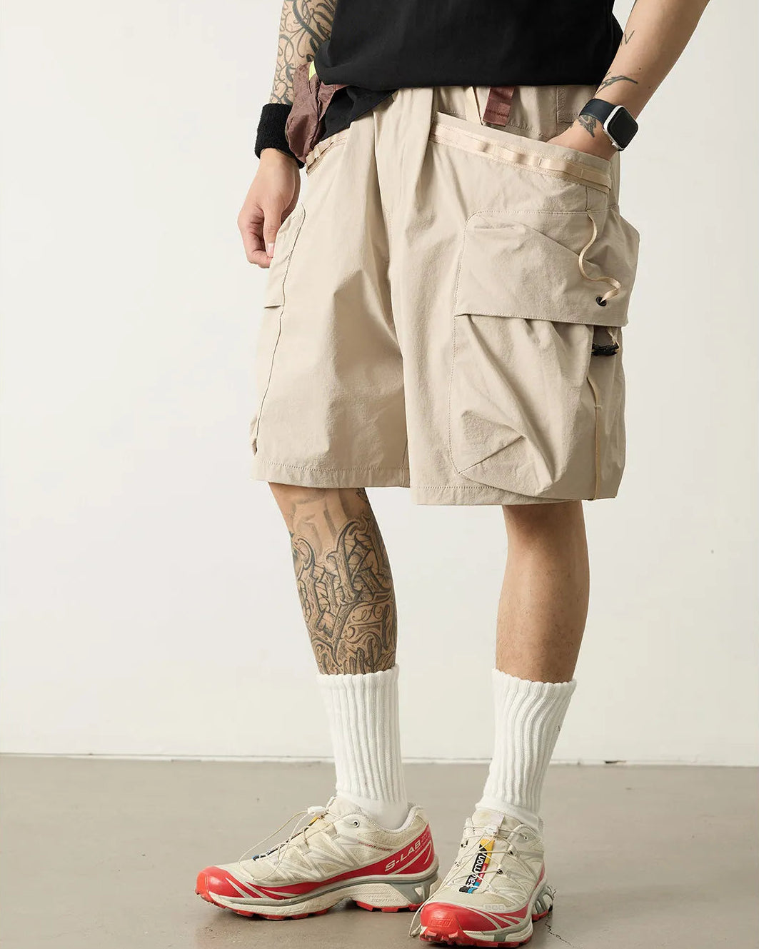 Loose Fit Multi Pocket Lightweight Shorts