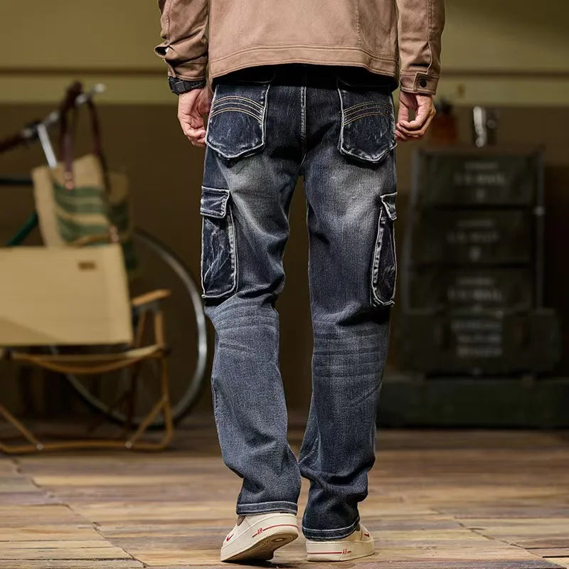 Vintage Loose Multi-Pockets Jeans