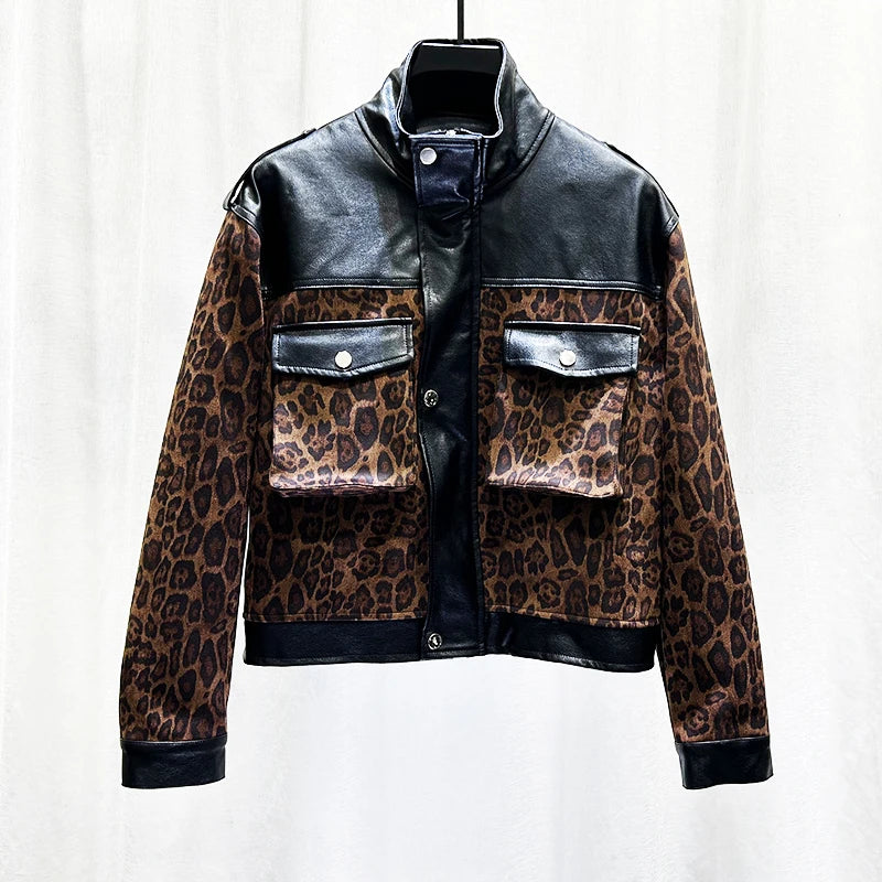 Retro Leopard Patchwork Men's Jacket