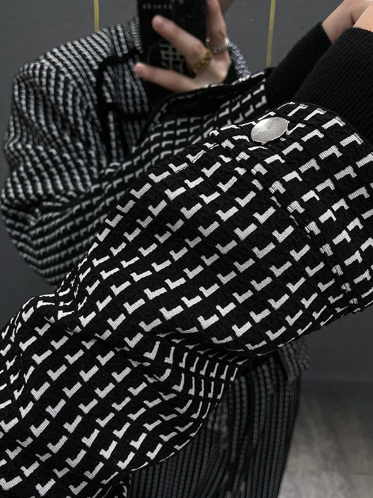 Lattice Pattern Jacket Pants Set