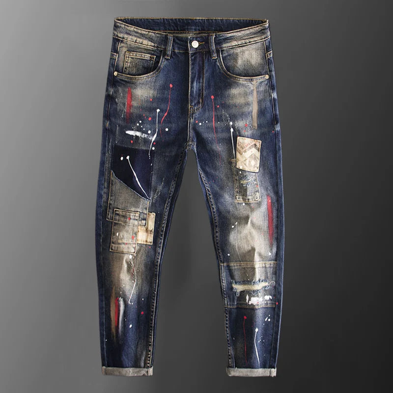 Splashes Ink Patches Regular Fit Jeans