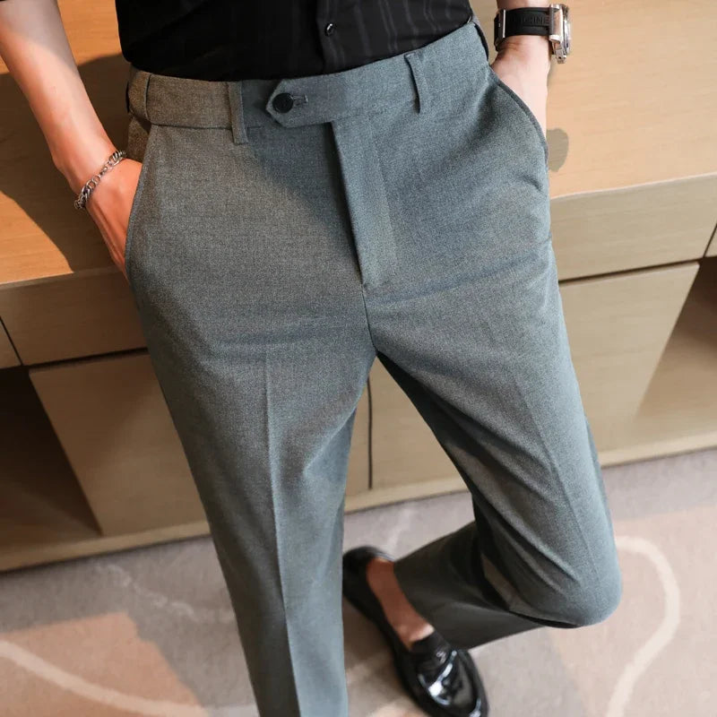Smart Casual Style Polyester Trousers