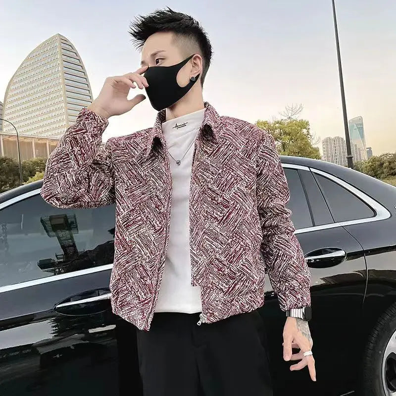 Geometric Printed Single Breasted Jacket