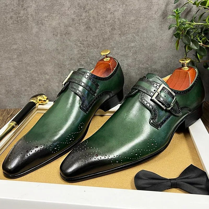 Pointed Toe Monk Strap Oxfords Loafers