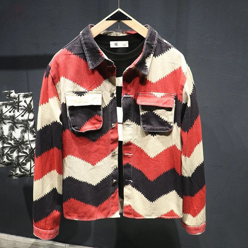 Geometric Zig-Zag Cotton Jacket