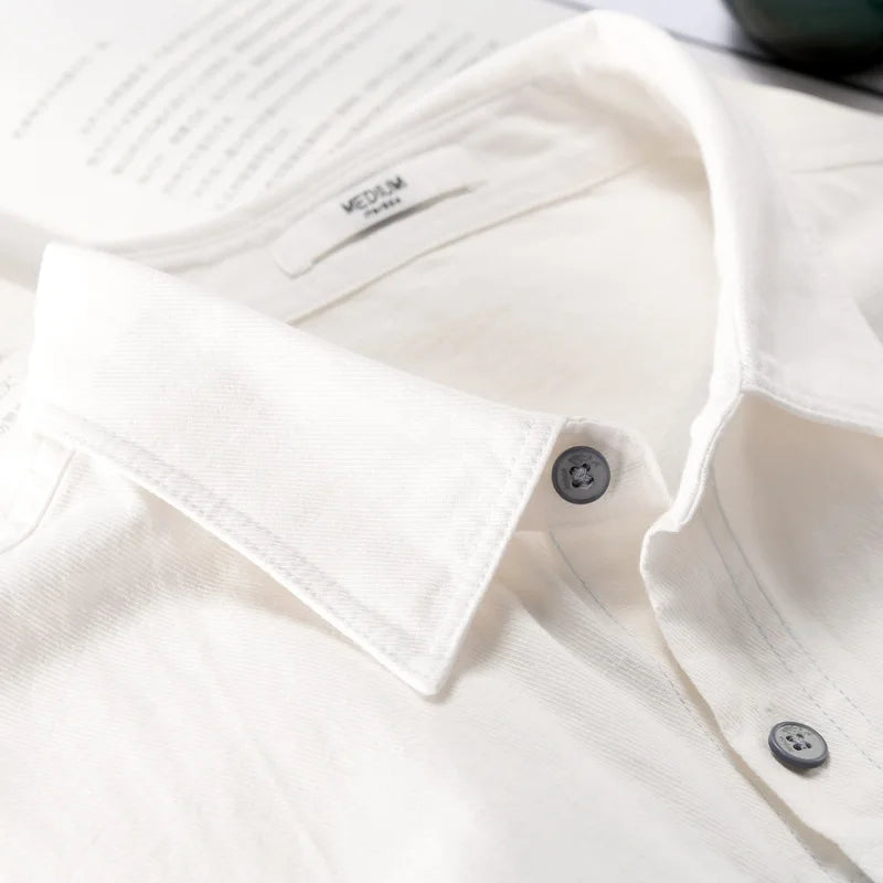 Three-Tone Color Cotton Shirt