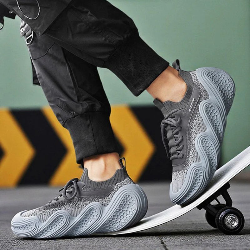 Modern Wave Knit Chunky Sneakers