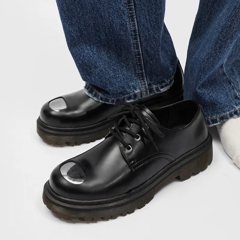 Men's Iron Steel Head Leather Shoes