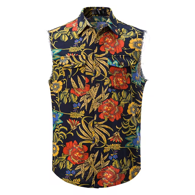 Casual Geometric Printed Sleeveless Shirt