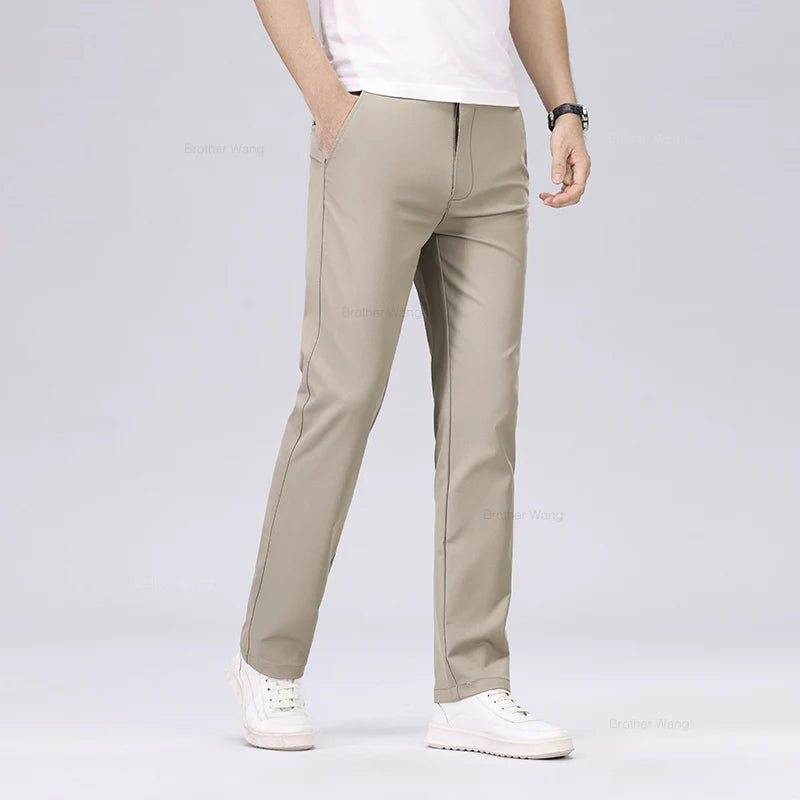 Classic Style Straight Solid Pants