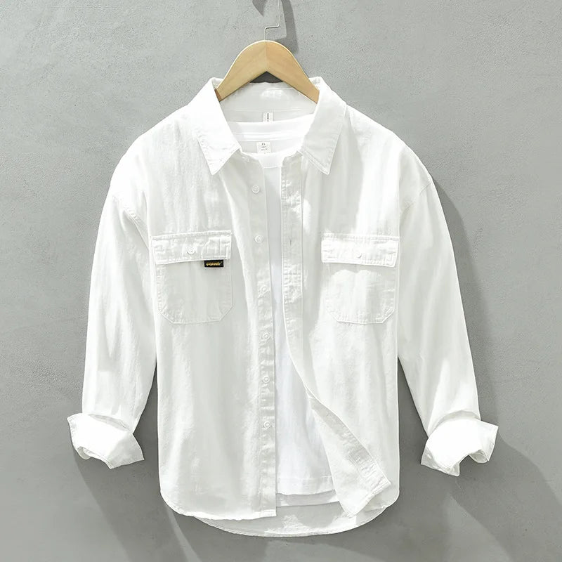 Casual Solid Button Pockets Shirt