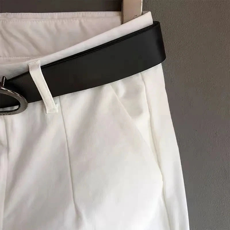 B&W Solid Slim Elastic Pants