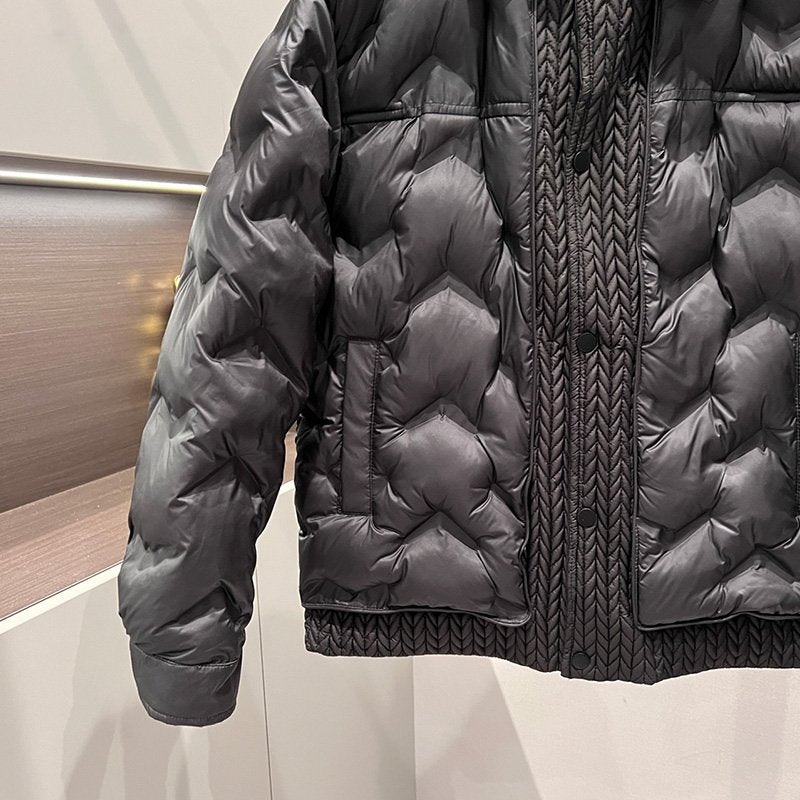 Casual Black Splicing Padded Jacket
