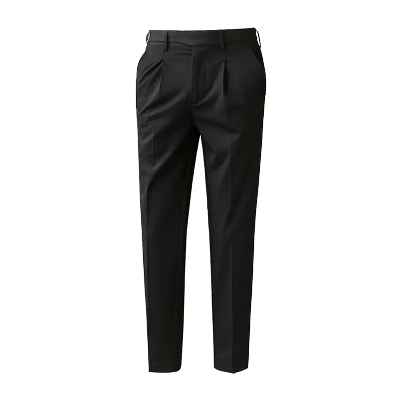 Casual Small Belt Slim Fit Trousers