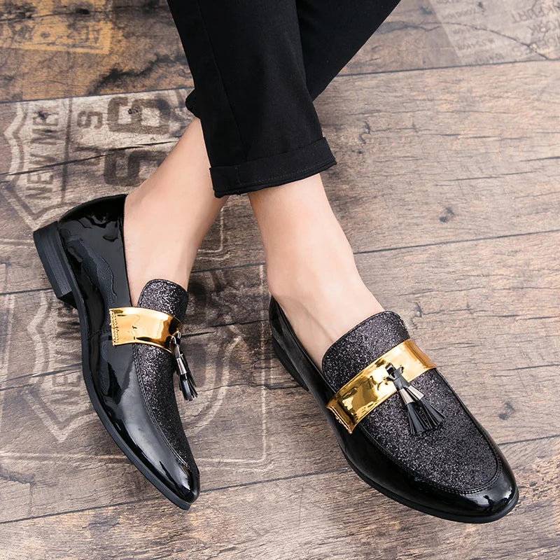 Luxury Patchwork Tassels PU Loafers