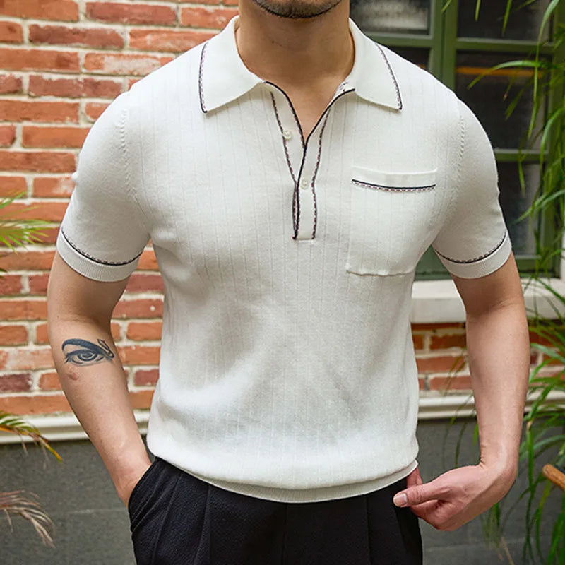 Contrast Casual Fit Breathable Polo Shirt