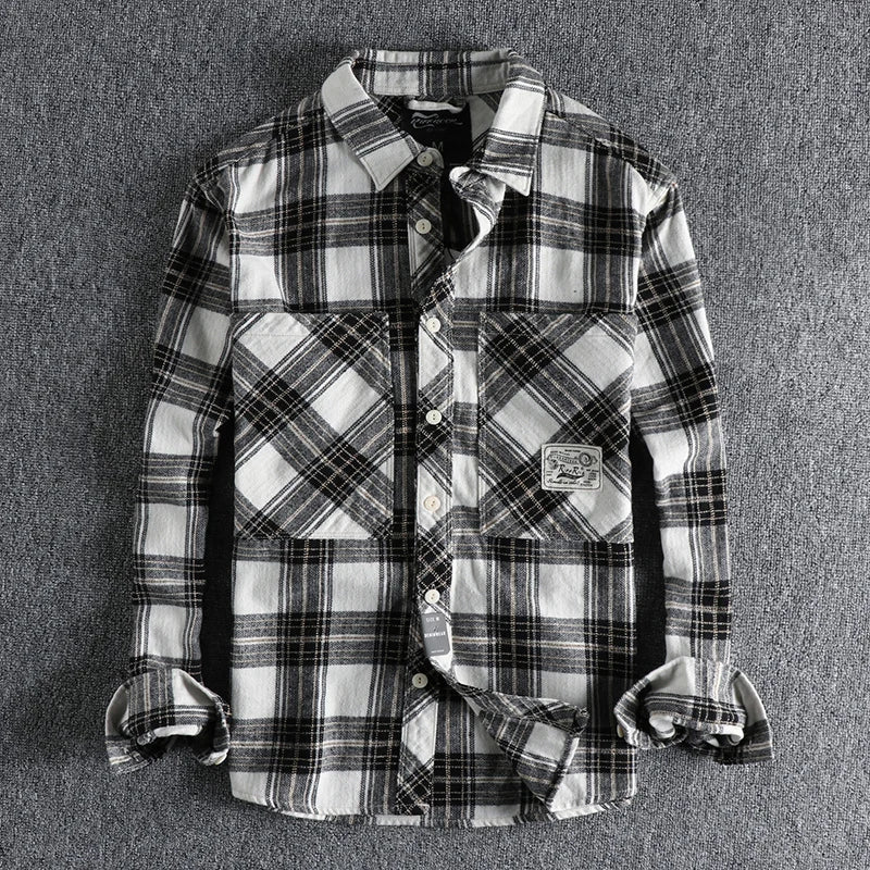 Casual Retro Plaid Long Sleeve Shirt