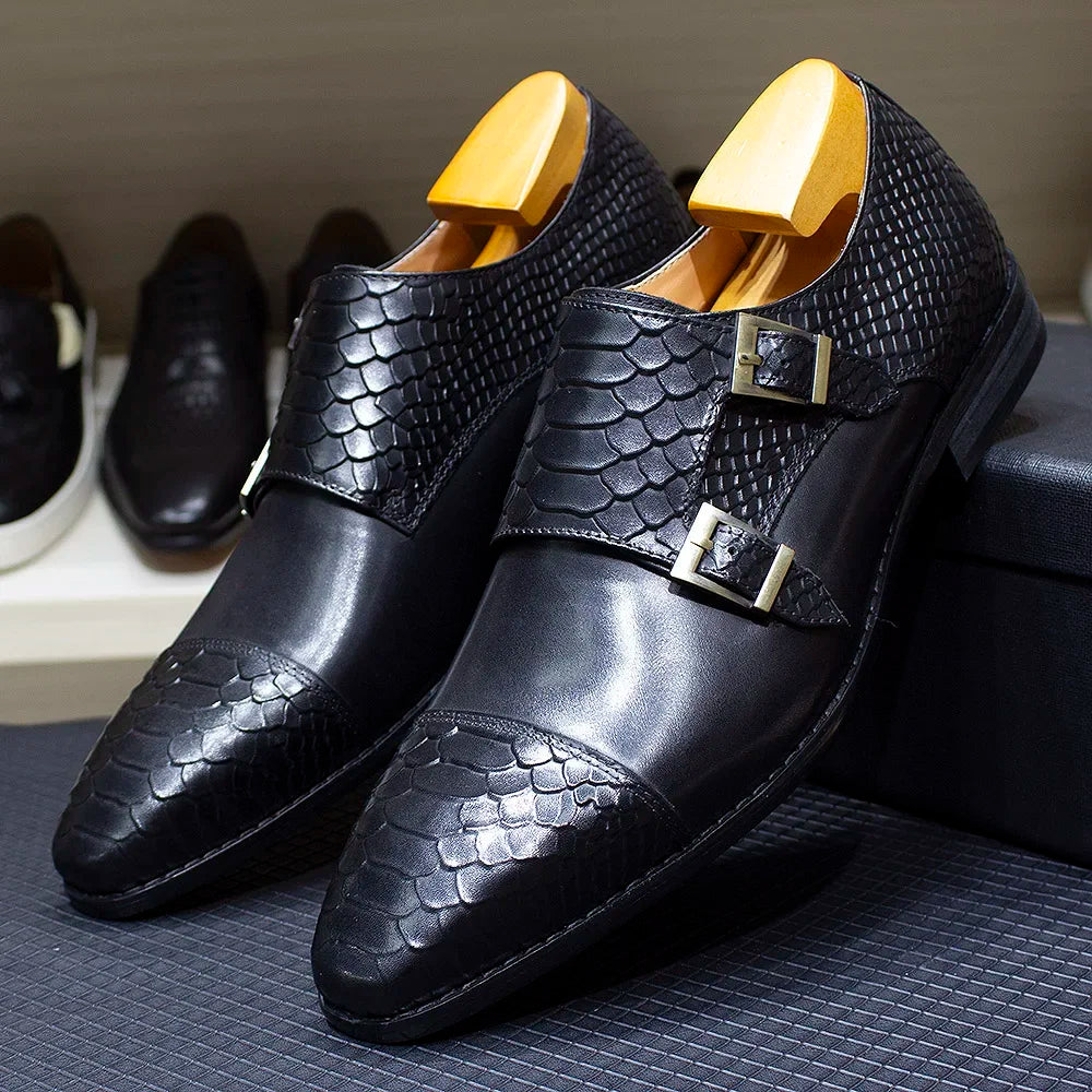 Luxury Double Buckle Monk Strap Shoes