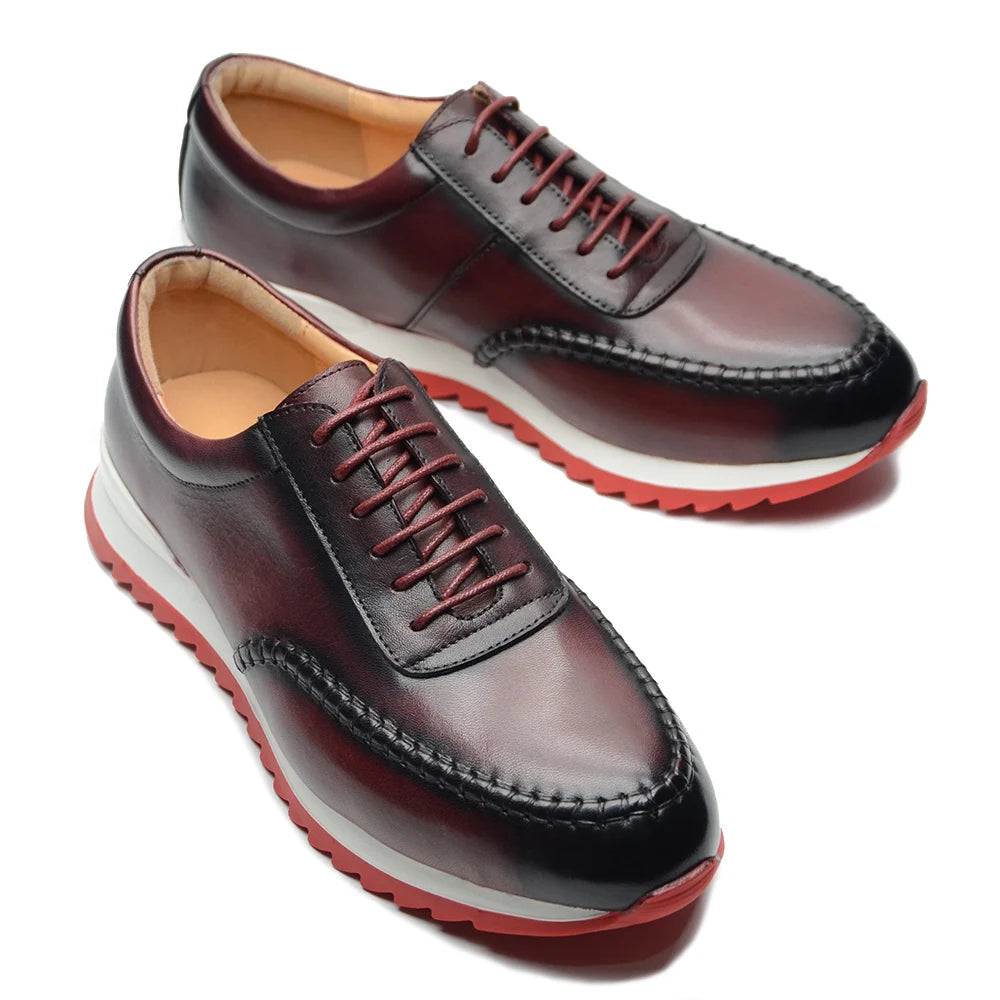 Handmade Casual Oxford Genuine Leather Sneakers