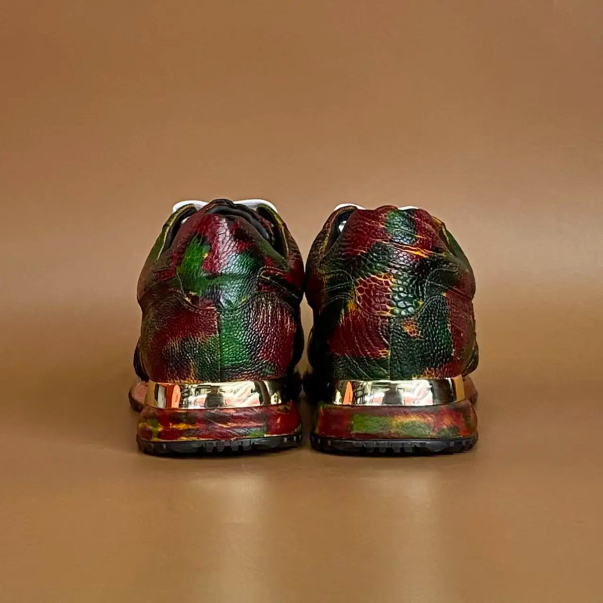 Mixed Colors Genuine Leather Sneakers