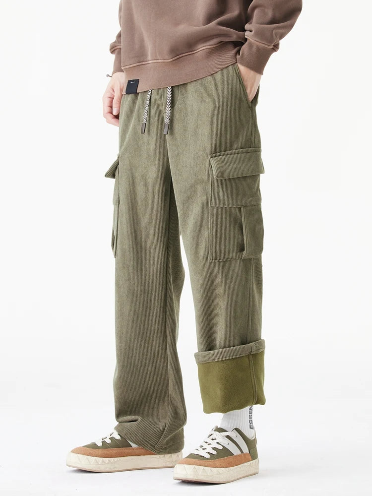 Corduroy Fleece Liner Cargo Pants