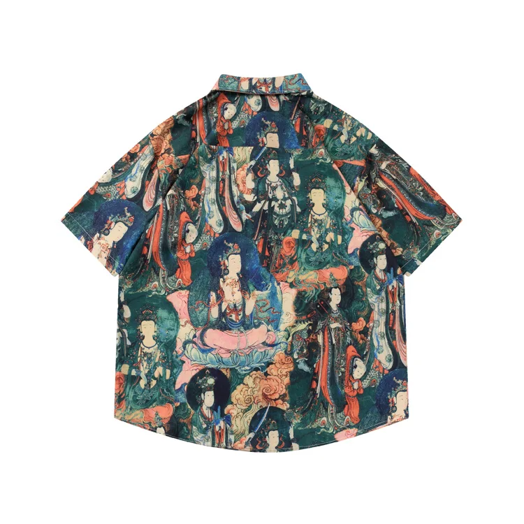 Vintage Casual Printed Short Sleeve Shirt