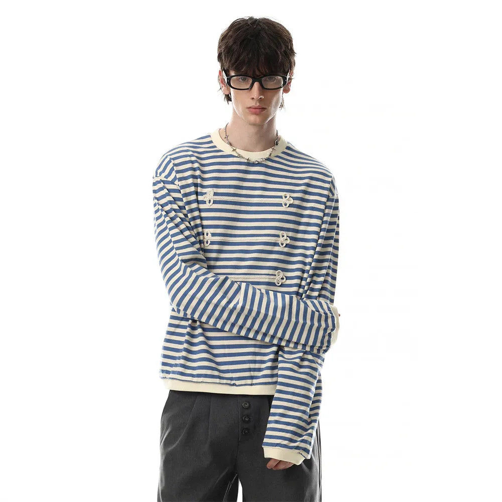 Two-Tone Striped Long-Sleeve T-Shirt