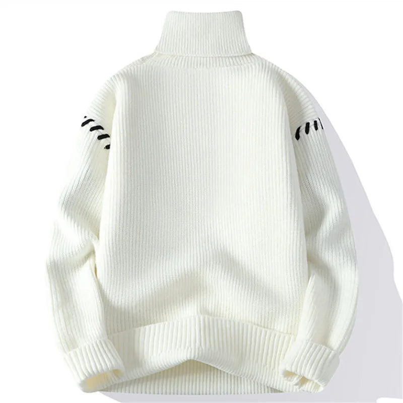 Casual Outside Stitched Turtleneck Sweater