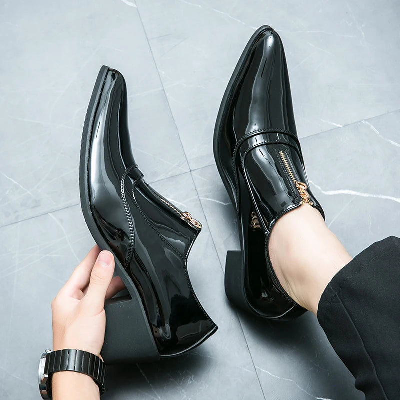 Pointed Toe Zipper Dress Shoes