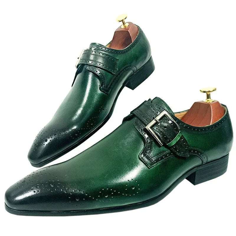 Pointed Toe Monk Strap Oxfords Loafers