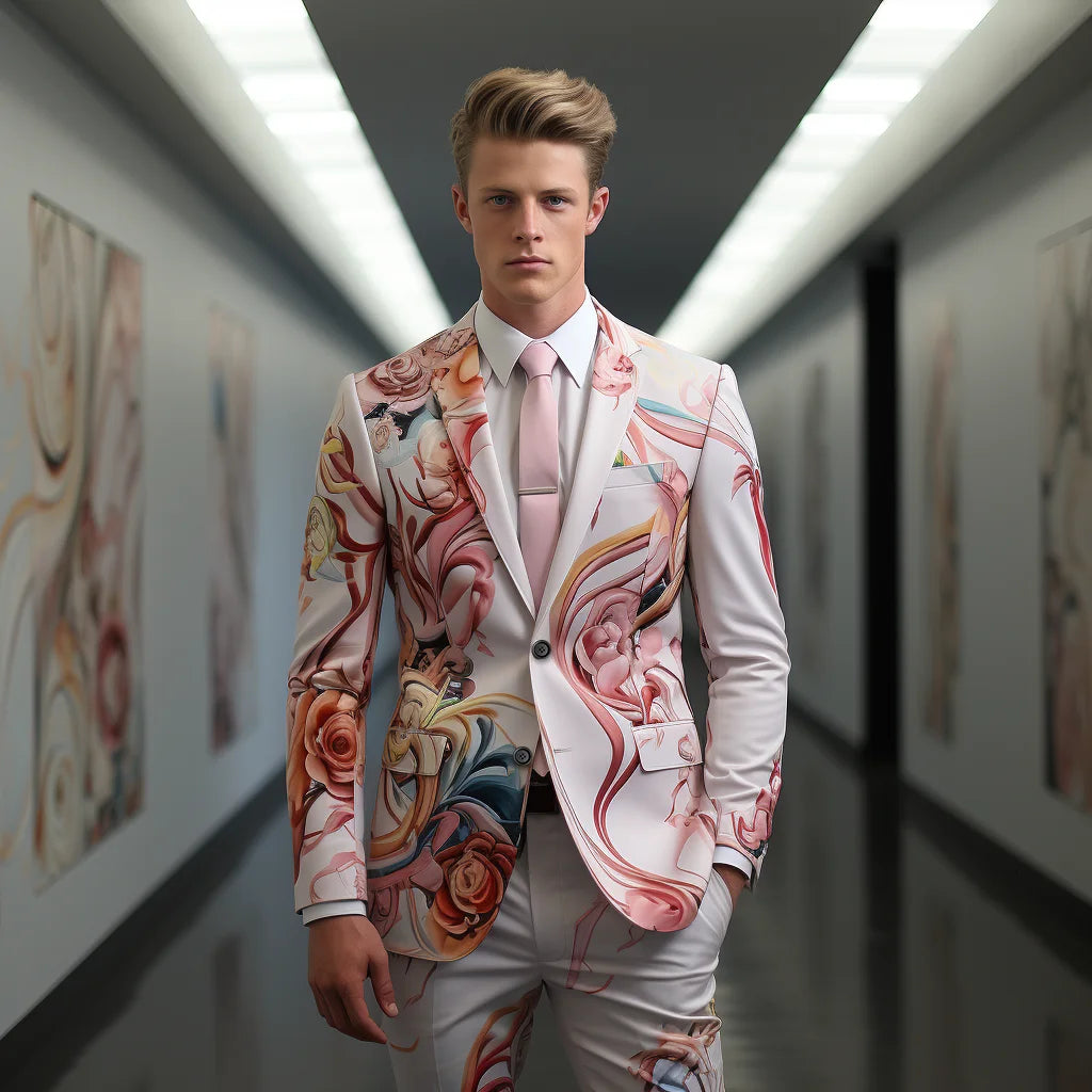 Full Printed Polyester Blazer Suit