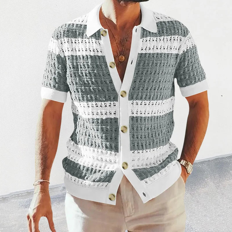 Casual Short Sleeve Knitted Shirt