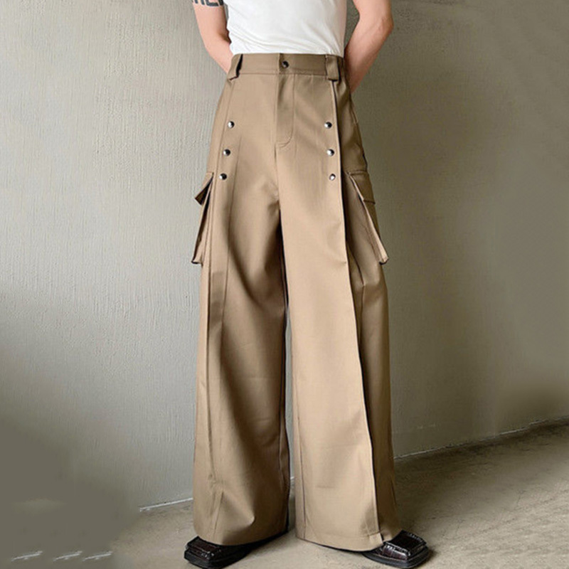 High Waist Metal Piece Pocket Pants