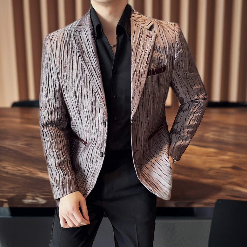 3D Pleated Single Breasted Blazer