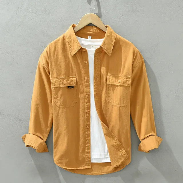 Casual Solid Button Pockets Shirt