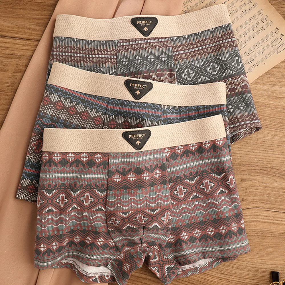 Retro Print Mesh U Type Boxer Set