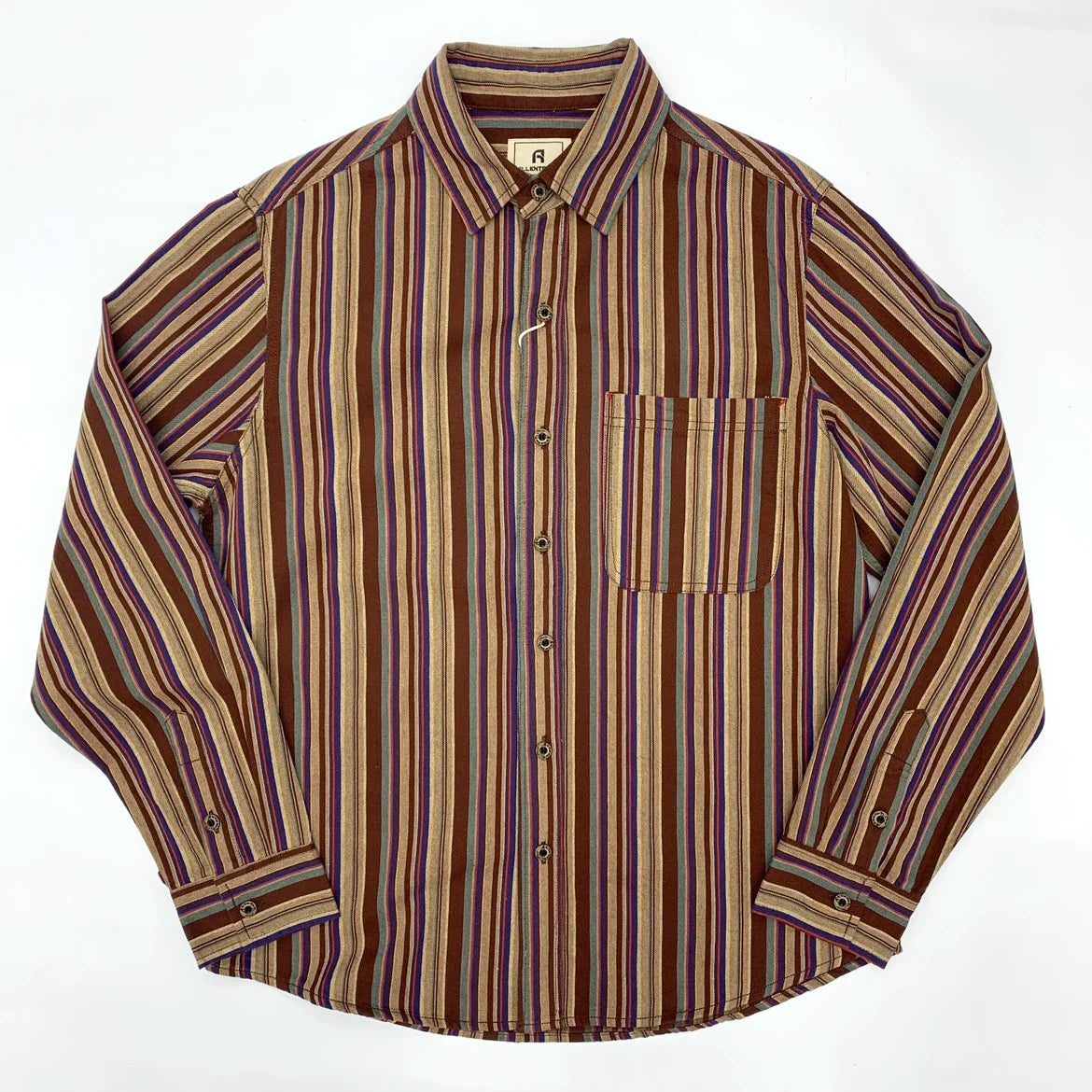 Vintage Striped Long Sleeve Men Shirt
