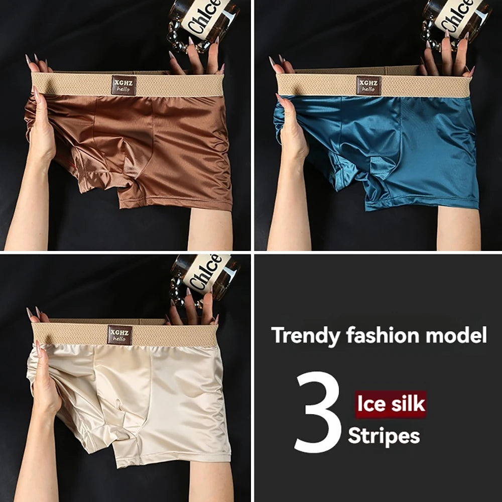 Solid Comfortable Nylon Spandex Boxer Set