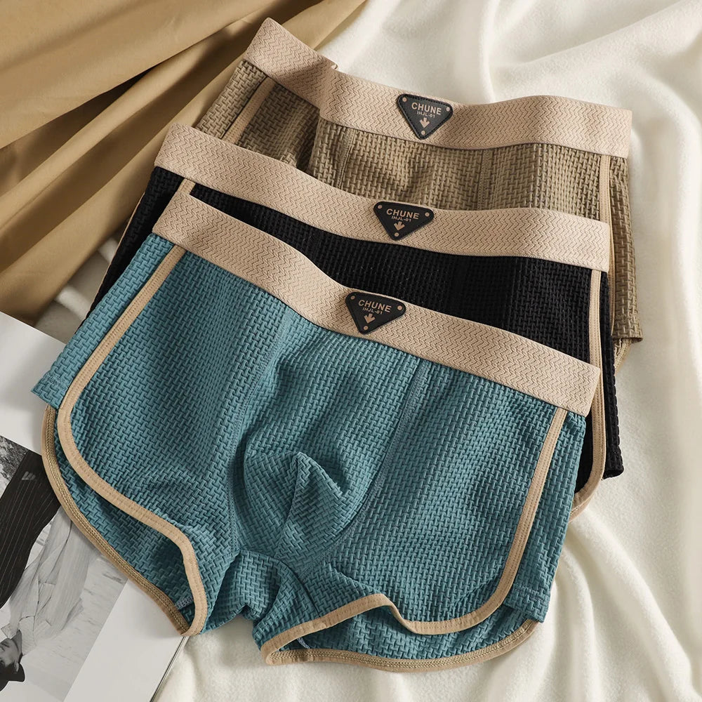 Knitted Plaid Relaxed Fit Boxer Set