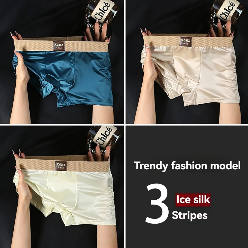 Solid Comfortable Nylon Spandex Boxer Set