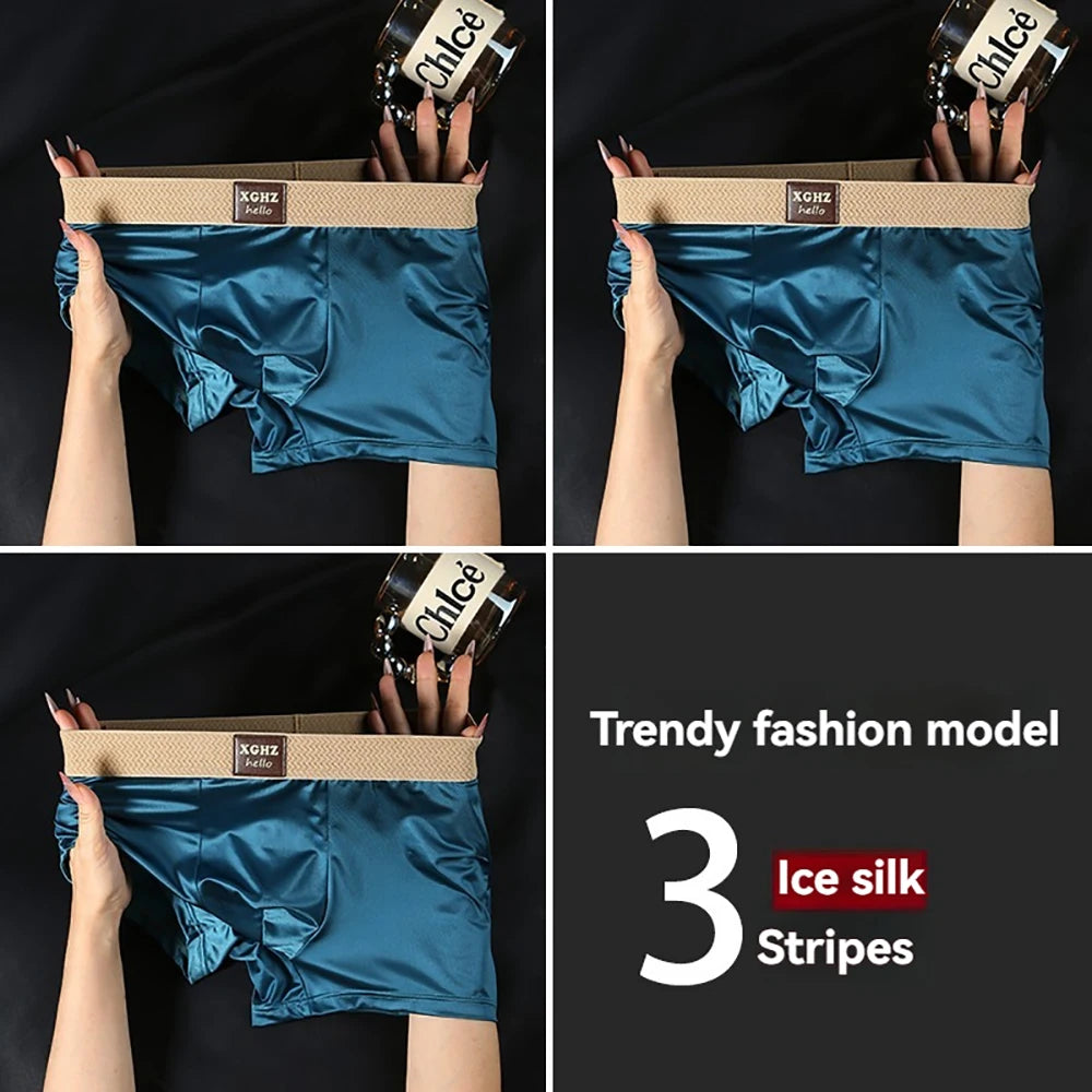 Solid Comfortable Nylon Spandex Boxer Set