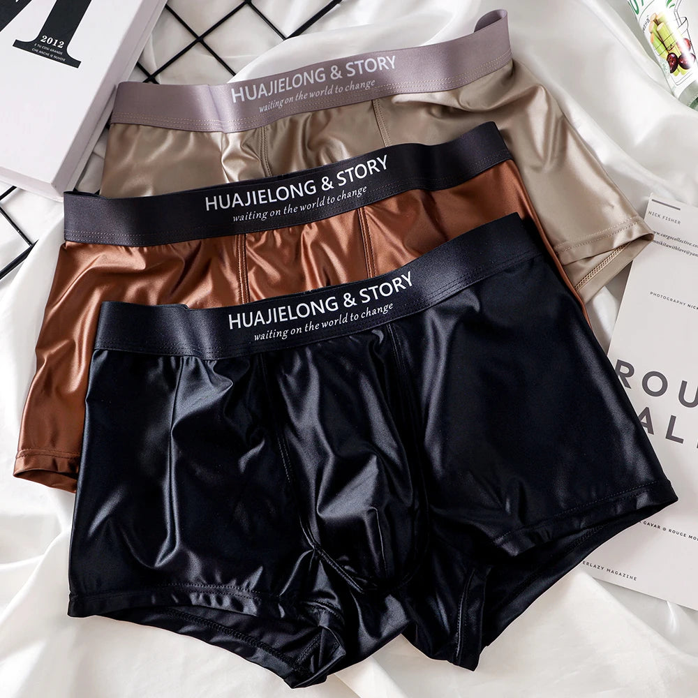 Smooth Ice Silk Satin-Like Boxer Set