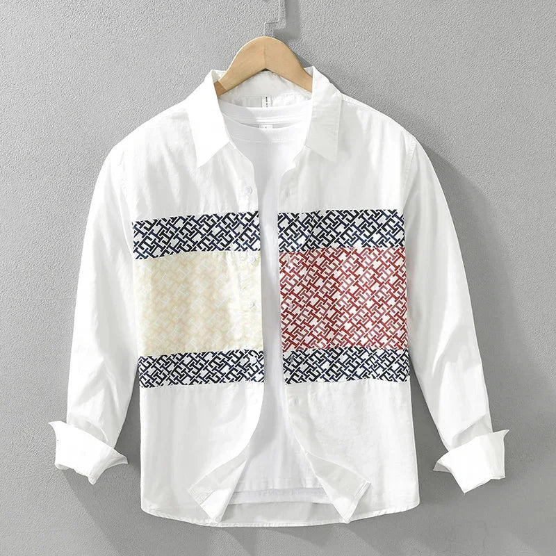 Solid Patchwork Color Block Shirt