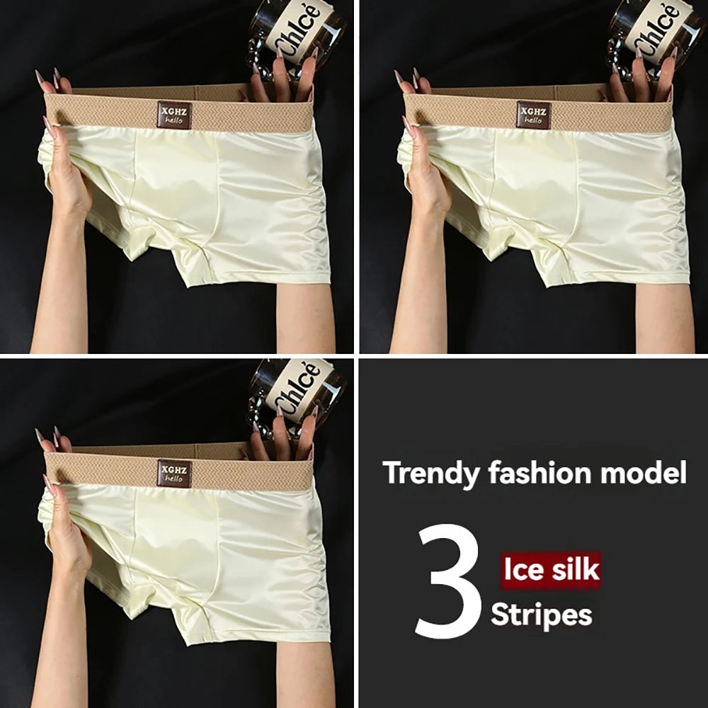 Solid Comfortable Nylon Spandex Boxer Set