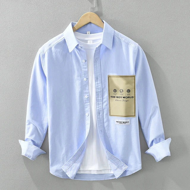 Fashion Solid Pocket Loose Shirt