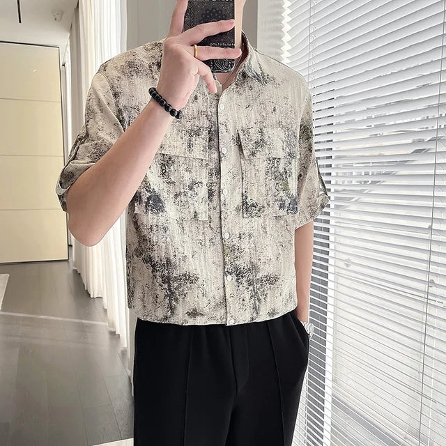 Two Pockets Print Pattern Shirt